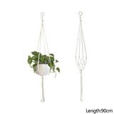 90-122cm Handmade Flower Pot Net Bag Braided Home Vintage Decor Plant Hanging Basket Knotted Rope Garden Plant Hanger Pot Tray