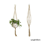 90-122cm Handmade Flower Pot Net Bag Braided Home Vintage Decor Plant Hanging Basket Knotted Rope Garden Plant Hanger Pot Tray