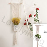 Macrame Wall Hanging Basket Macrame Plant Hanger Wall Planter Balcony Decorations Indoor wWall Plant Holder Hanging Pot